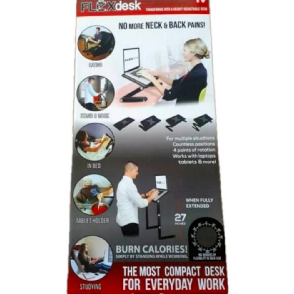 Flex Desk As Seen on TV Ergonomic Laptop Tablet Phone Holder Stand Up Desk